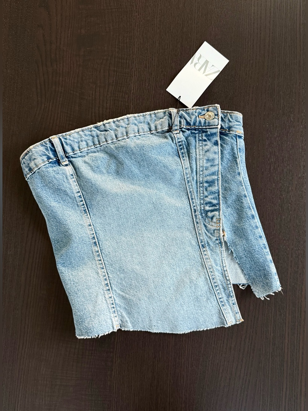 Zara Light Blue Denim Top